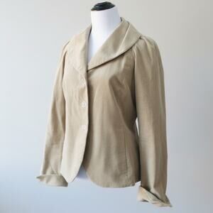 CHARLES NOLAN New York Beige Corduroy Jacket‎ Women's Size 2 Blazer Coat